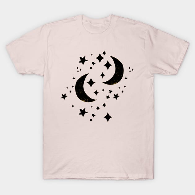 Moon and Stars T-Shirt by bruxamagica